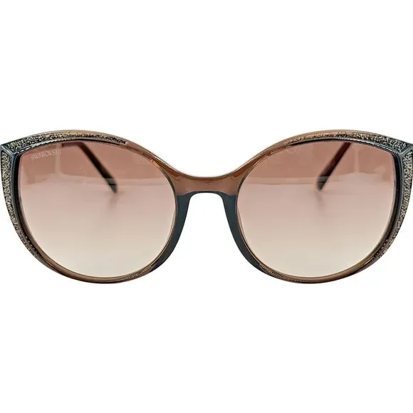 Swarovski SK0168 Womens Plastic Sunglass 45F Shiny Light Brown 55-19 Brown Grad Swarovski SK0168 Womens Plastic Sunglass 45F Shiny Light  main image 2